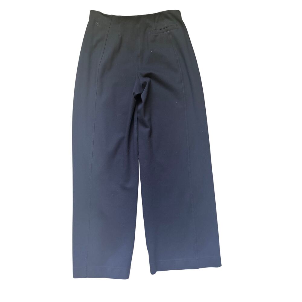 Lululemon Stretch Knit Straight Leg Pull-On Pants Black L Wide Leg Office Career - Picture 5 of 7